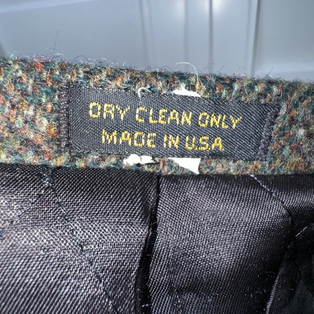 LL‎ Bean Blazer Mens Large Regular Green Wool Herringbone Thinsulate USA Made